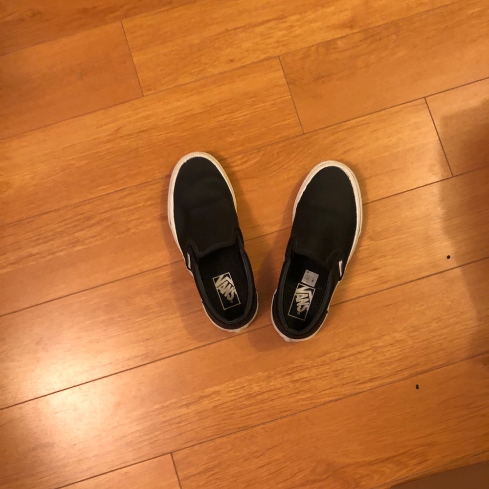 Worn a few times black perforated slip on vans